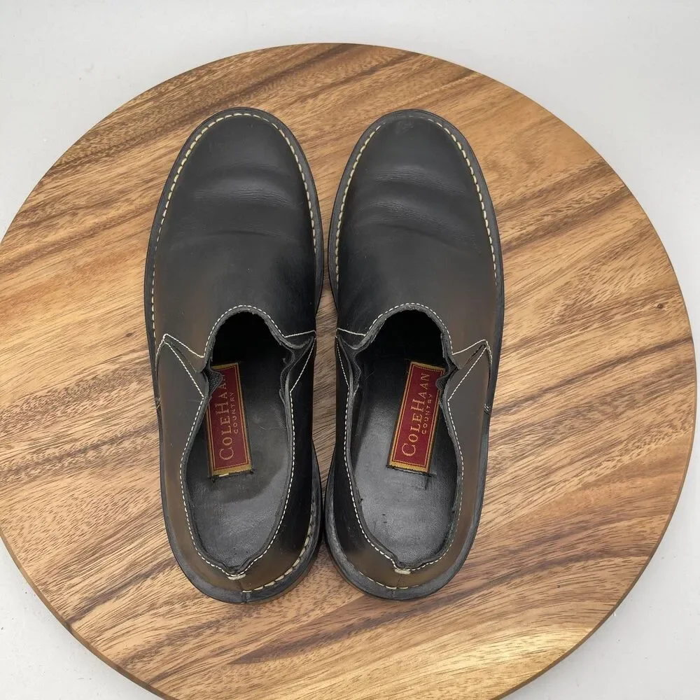 Cole Haan Shoes Mens Size 9.5 M Black Leather Dress Slip On Casual Comfort